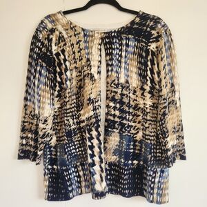 Christopher & Banks Printed Button Front Cardigan L